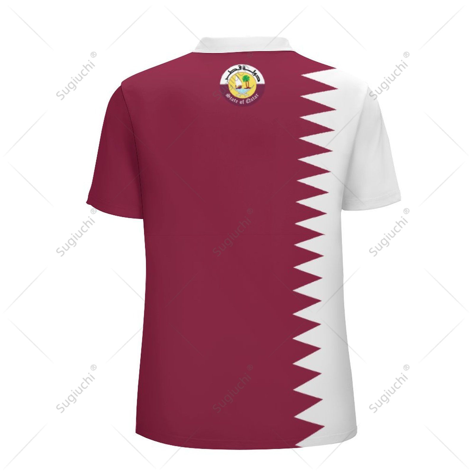 Unisex Polo Shirt Qatar Flag 3 - 3D Printing Qatar review and price