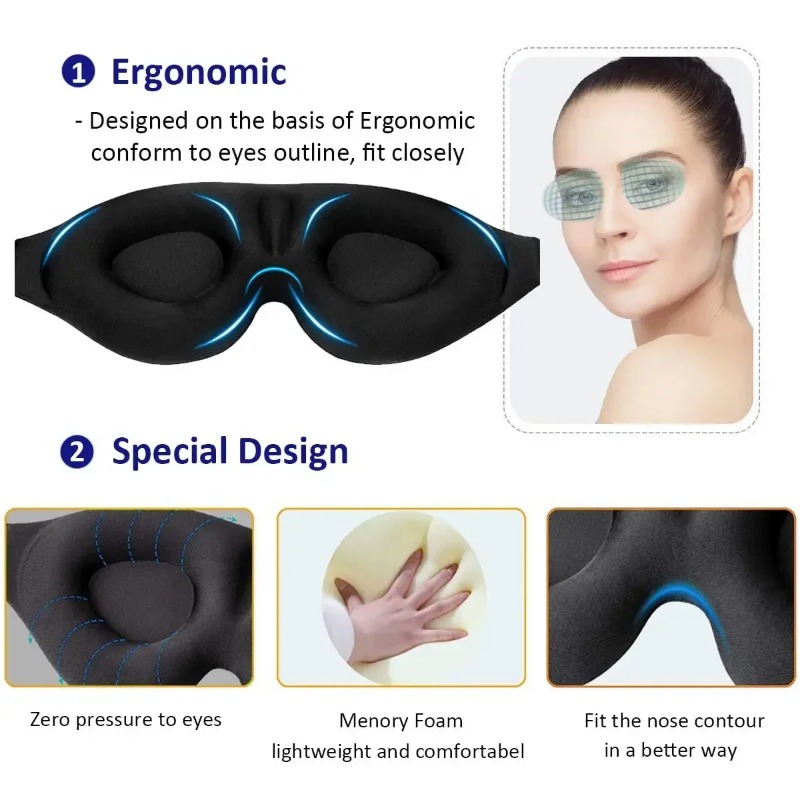 1pc 3D Contoured Sleep Mask Li - 3D Printing Mask review and price