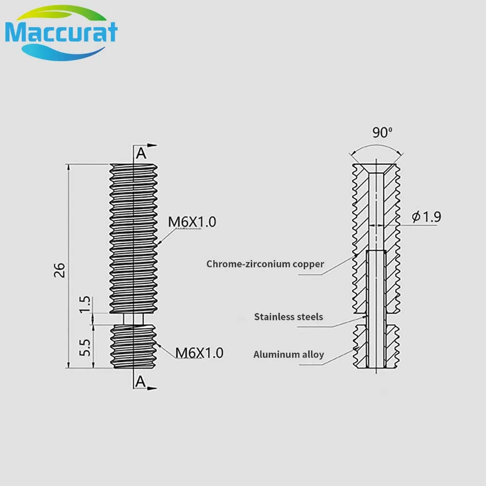 MK8 Throat Copper Titanium All - 3D Printing Industry review and price
